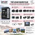 Thẻ Nhớ Lexar Professional SILVER PLUS SDXC UHS-I U3 V30 64GB 255MB/s (Chính Hãng)