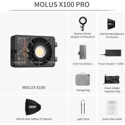 Đèn LED Zhiyun MOLUS X100 Bi-Color Pocket COB Monolight (Pro-Combo)
