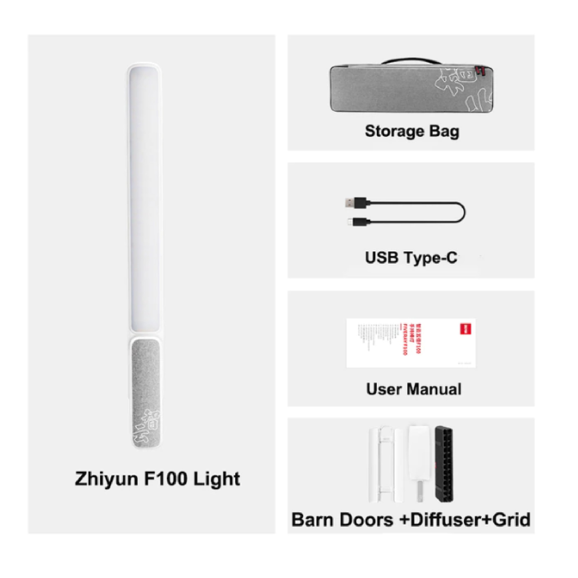 Đèn LED Zhiyun FIVERAY F100 LED Light Stick (White) + Combo