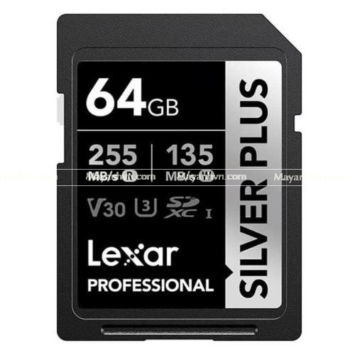 Thẻ Nhớ Lexar Professional Silver Plus UHS-I U3 V30 64Gb 255Mb/s (Chính Hãng)